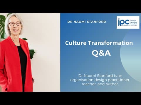 Q & A with Dr. Naomi Stanford on Culture Transformation